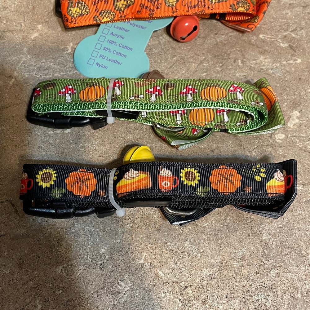 Pupteck Fall Dog Bow Collars - Orange, Black, Green - Picture 9 of 9